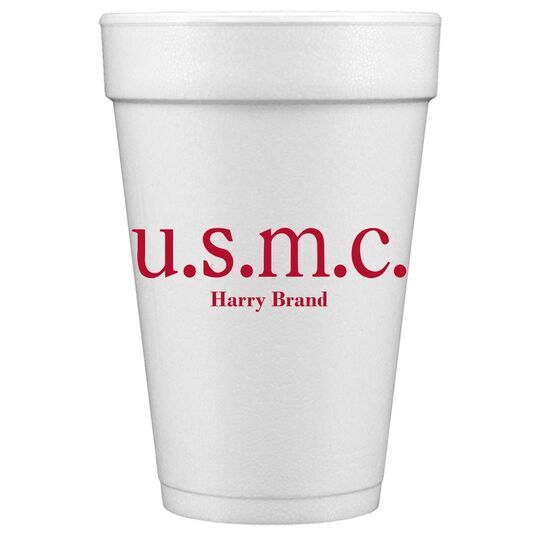 Big Word U.S.M.C. Styrofoam Cups